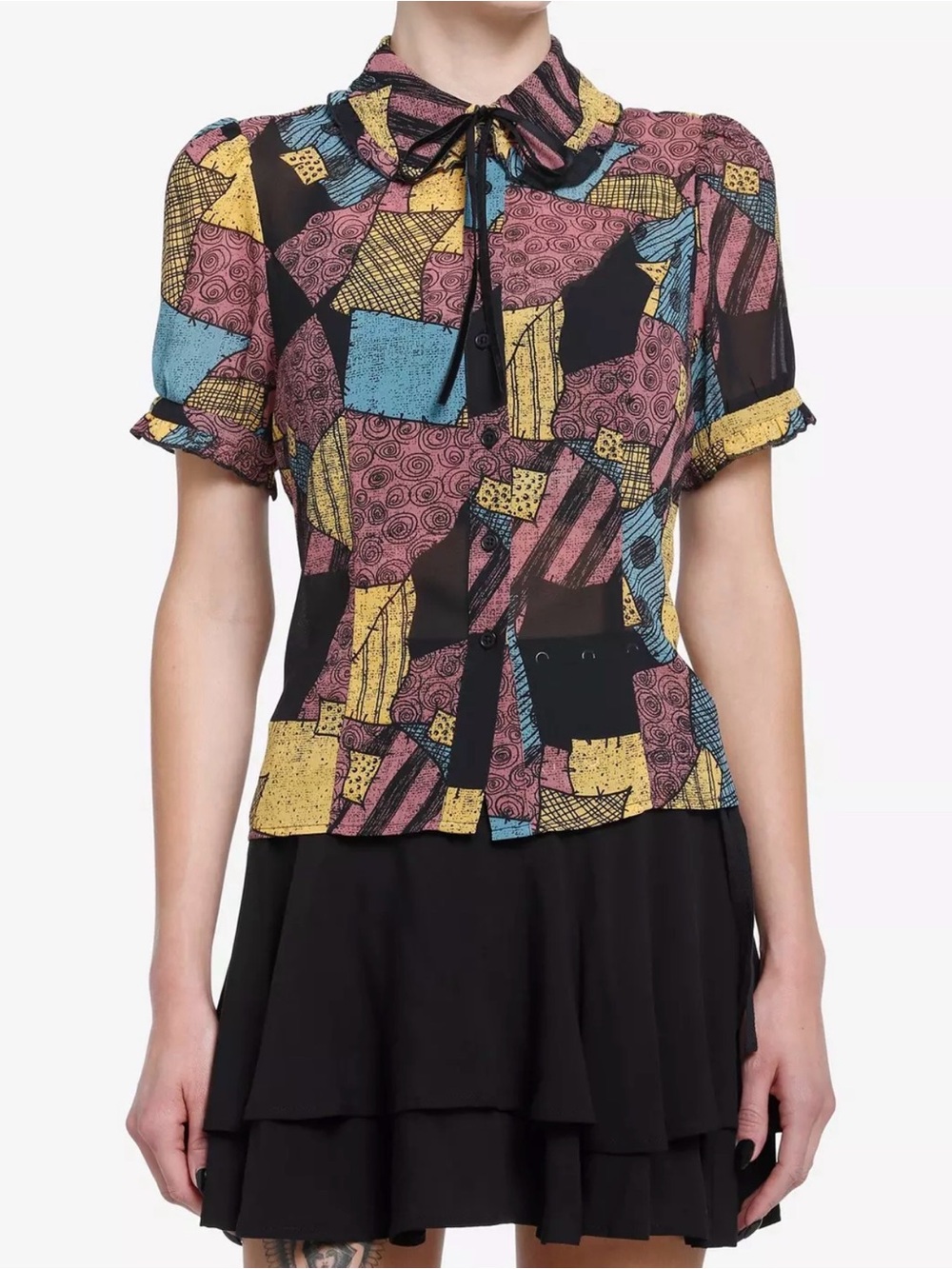 Hot topic The Nightmare Before Christmas Sally Girls Woven Button-Up medium